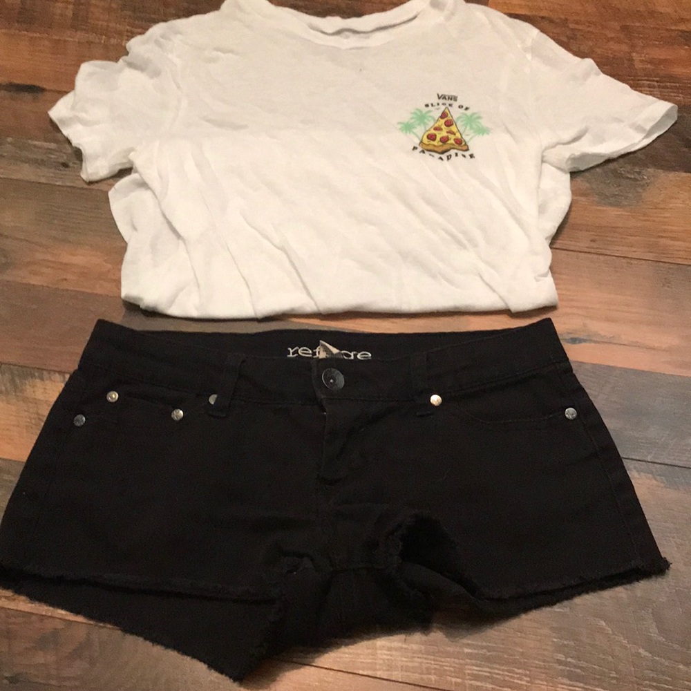 Black cut off jean shorts